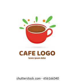 Logo design coffee vector template. Illustration design of logotype business restaurant and cafe symbol. Cup with drink pictogram.