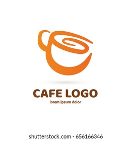 Logo design coffee vector template. Illustration design of logotype business restaurant and cafe symbol. Cup with drink pictogram.