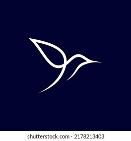 logo design colibri line simple