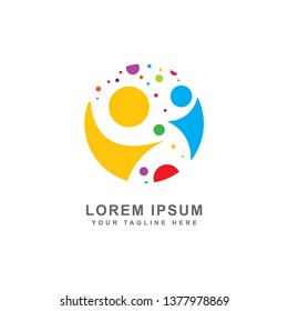 logo design colorful creative community isolated white background