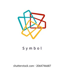  Logo design. Colorful logo. Elements, symbol. Red yellow blue
color style.