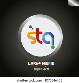 Logo design with colorful letters initials. brand for company name.