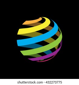 logo design colorful. stock vector illustration. black background









