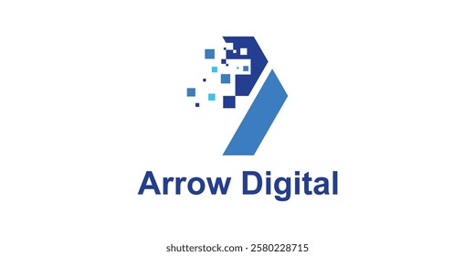 logo design combination of arrow and modern technology, growth, next, symbol, icon, idea, creative.