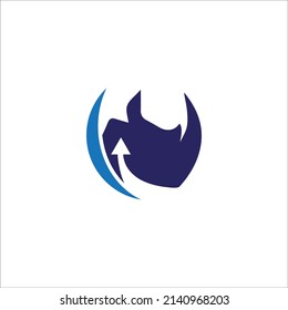 The logo design is combination arrow and rhino