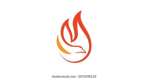 logo design combination of birds and fire, eagle, heat, burn. logo design template, icon, symbol, vector, creative, idea.
