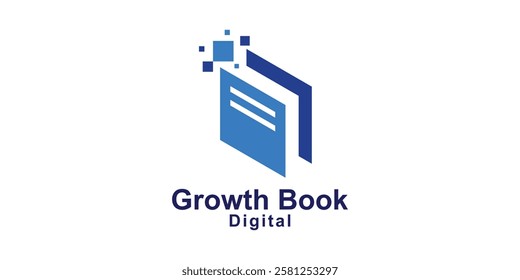 logo design combination of book and arrow, growth, digital, logo for financial reports, investment, symbol, icon, idea, creative.
