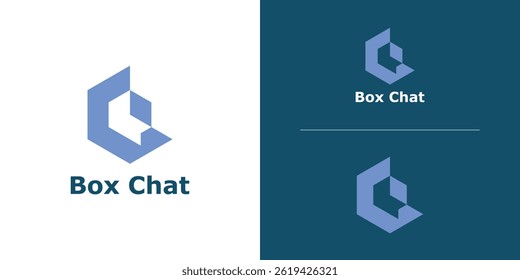 logo design combination box and chat,technology modern icon idea creative.
