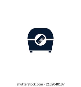 the logo design is combination box and comb