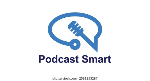 logo design combination of brain and microphone, symbol for intelligence, education, smart, talk, podcast, icon, idea, creative.
