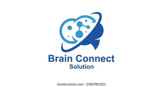 logo design combination of brain and molecules, logo for artificial intelligence, smart, connect, symbol, icon, idea, creative.