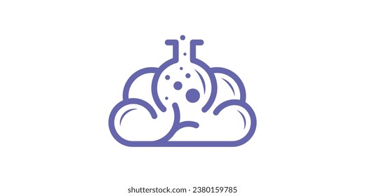 logo design combination of brain shape with lab glass.