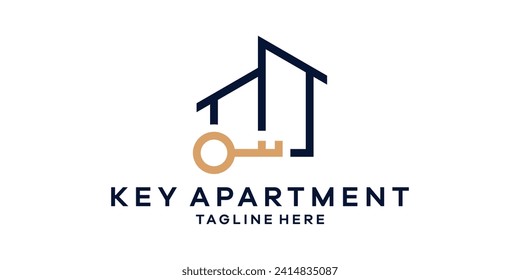 logo design combination of building shape with lock, security logo design.