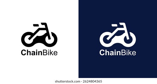 logo design combination chain and bike,logo design simple,icon,idea,creative.