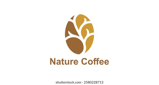 logo design combination of coffee beans and plants, eco, organic, symbol for coffee organic icon, idea, creative.