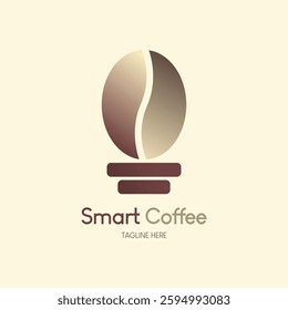 logo design with a combination of coffee beans and bulbs