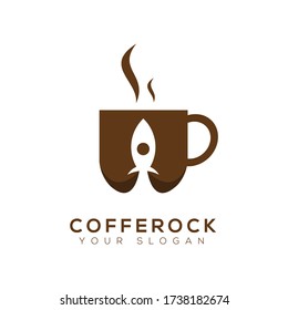 The logo design is combination coffee and rocket