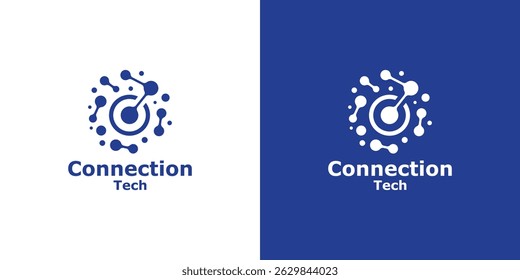 logo design combination connection and molecule,network,symbol,icon,idea,creative.