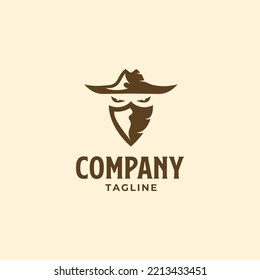 Logo design a combination of cowboy and shield.