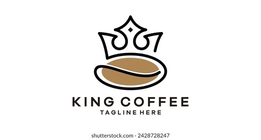 logo design combination of crown with coffee beans, logo design template, idea.