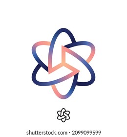 Logo design from a combination of a cube and a flower or star. Gradient coloring. A logo for branding identity.