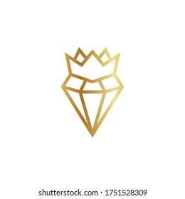 diseño de logotipo en combinación de diamante y corona