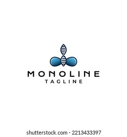 Logo design combination of DNA illustration and letters d and b.