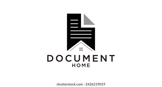 logo design combination of documents with house roofs, logo design templates symbol ideas.