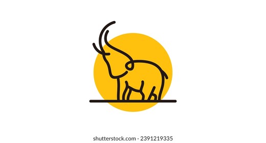 The logo design is a combination of an elephant shape with a circle made with lines.