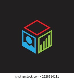 The logo design is combination employed and chart in box block