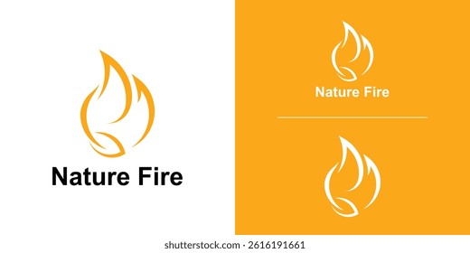 logo design combination fire and leaf,symbol,icon,idea,creative.