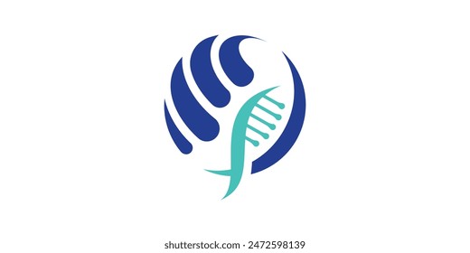 logo design combination of genetics and globe, science, experiment, lab, discovery. logo design template, icon, symbol, vector, creative, idea.