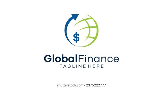 combinación de diseño de logotipo global y financiero.