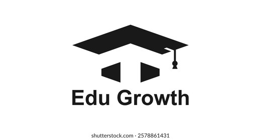 logo design combination of graduation cap and arrow direction, logo design for investment education, finance, growth, grow, symbol, icon, idea, creative.