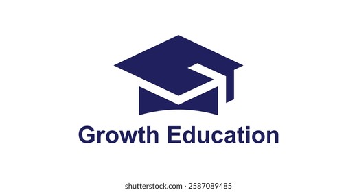 logo design combination of graduation cap and arrow, symbol for education, financial, growth, icon, idea, creative.