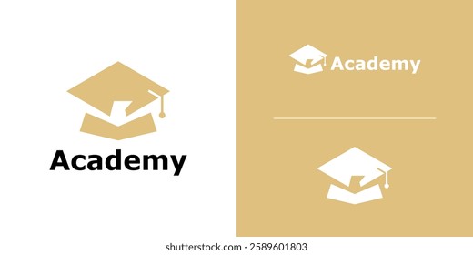 logo design combination of graduation hat and eagle, education logo, academy, free, fly, icon