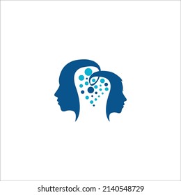 The logo design is combination head man and women in mind love