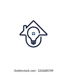 The logo design is combination home and lamp