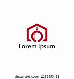 Diseño de logotipo combinado hogar y lupa o ubicación del logotipo de su empresa