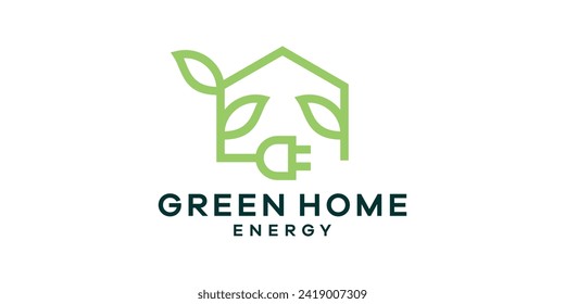 logo design combination of house with plants, greenhouse logo, logo design template symbol icon idea.