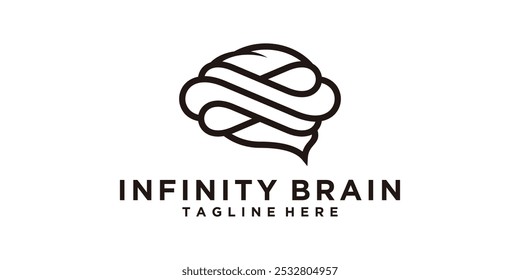 logo design combination of infinity and brain, intelligence, mental, psychology, logo design vector, symbol, icon, idea, creative.