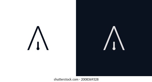 Logo design combination of initials letter A and pen