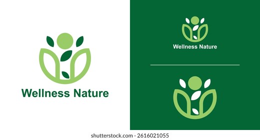 logo design combination leaf and people,symbol health care,icon,symbol,idea,creative.