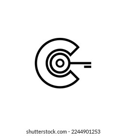 The logo design is combination letter C and the key