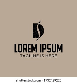 Logo design combination of letter d and coffee beans.