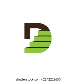 Das Logo-Design besteht aus dem kombinierten Buchstaben D und Leiter