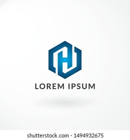 Logo Design with Combination Letter H and Hexagon