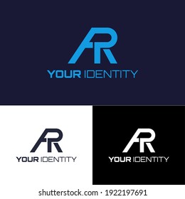 logo design with combination letter A and letter R, logo with blue color