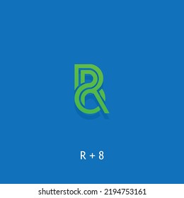 logo design combination of letter R and number 8, logo R and 8, logo design letter R and number 8 suitable for brand logos and others