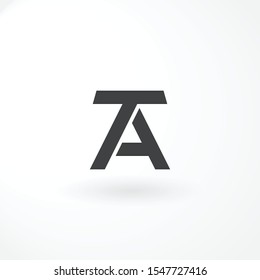 Logo Design with Combination Letter T and A Black Color